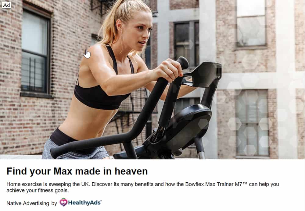 Bowflex Trainer - Native Advertising Examples