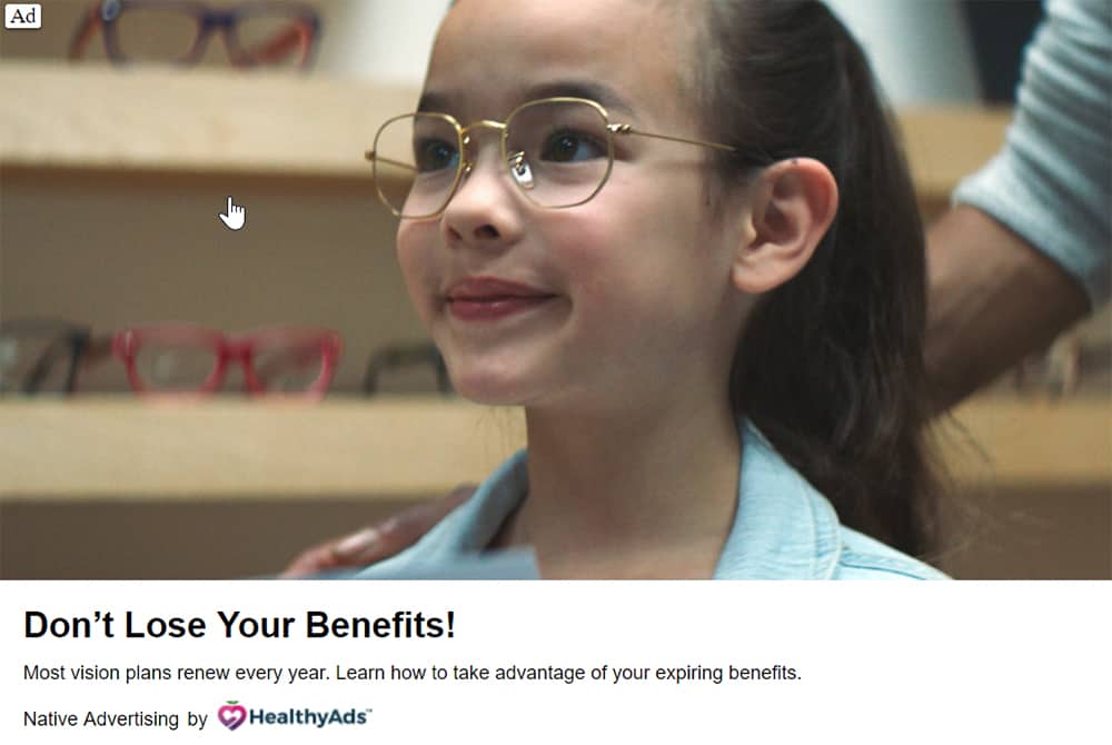 Pearle Vision - Luxottica Group - Native Advertising Examples