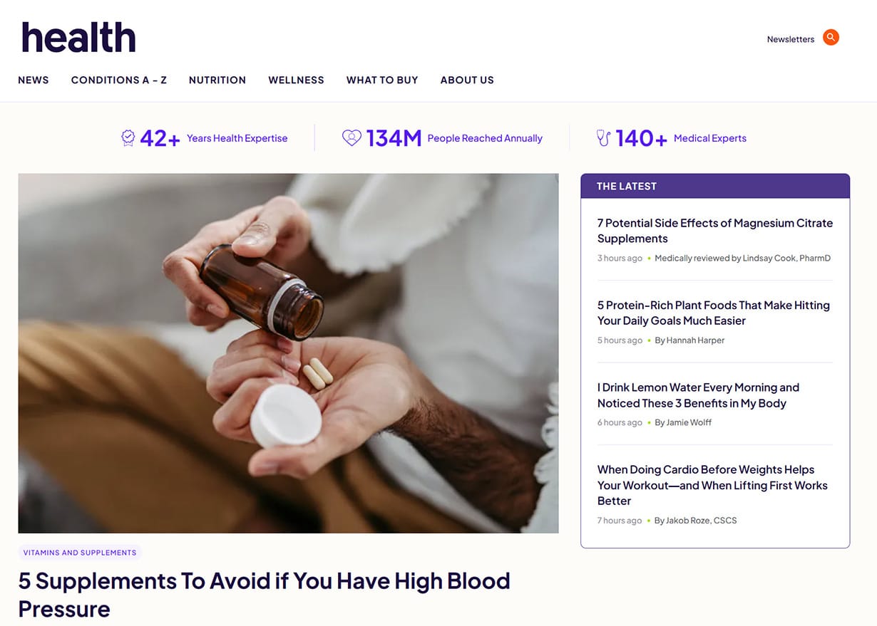 Health.com – Top 10 Health Website Health.com - Top 10 Health Website